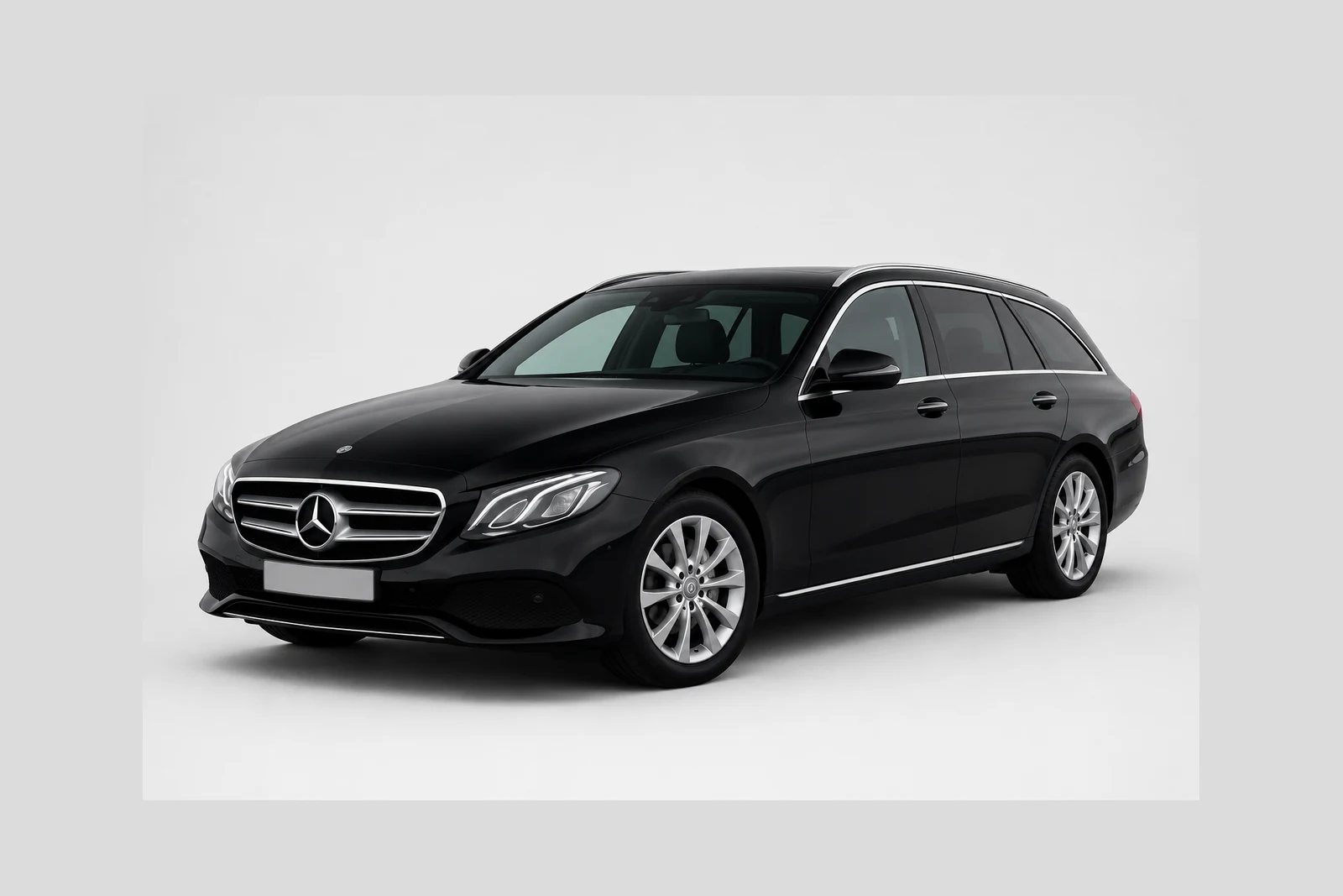 Zwarte Mercedes-Benz E-Klasse van Taxi Road